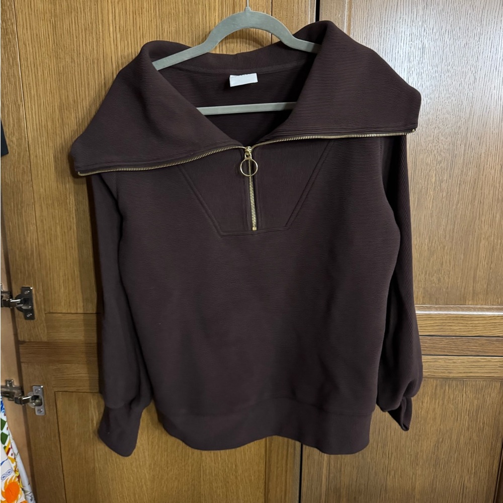 Varley Brown half-Zip Pullover